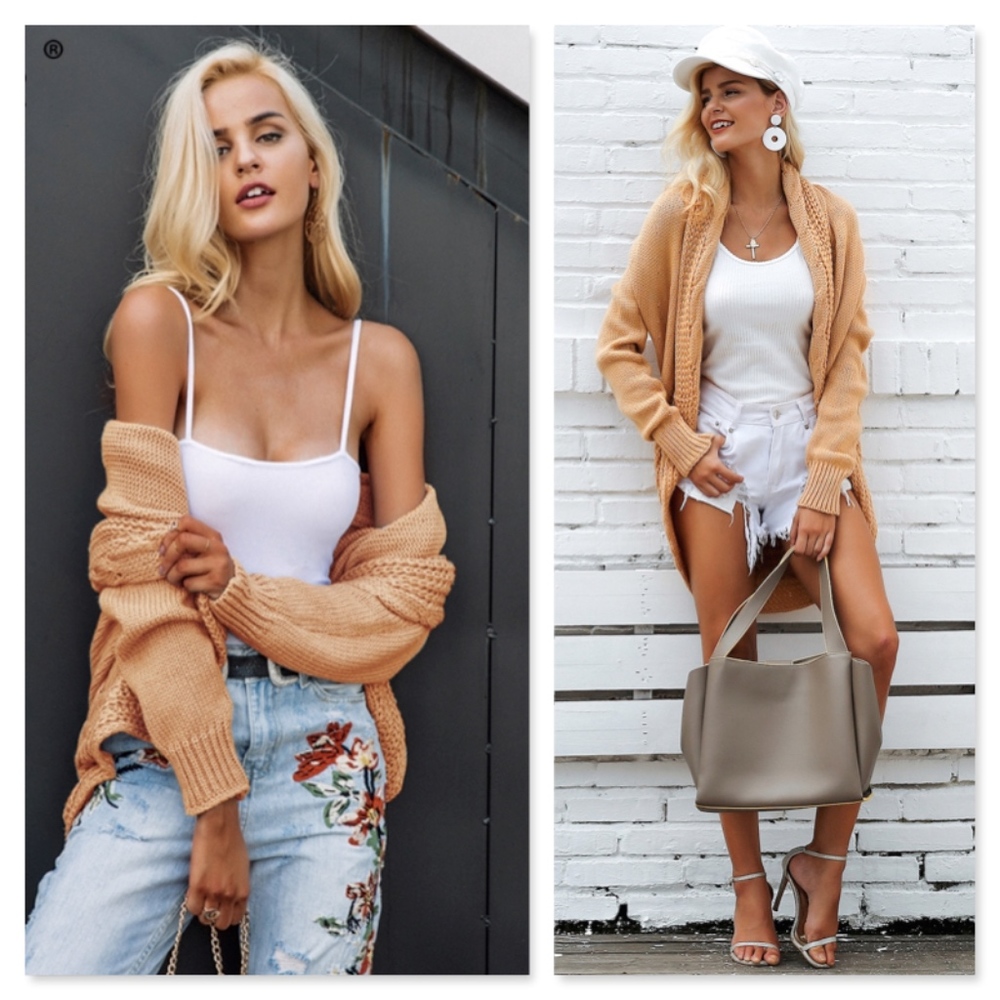 Cocoon Cable Knit Open Cardigan - Picture 3 of 8